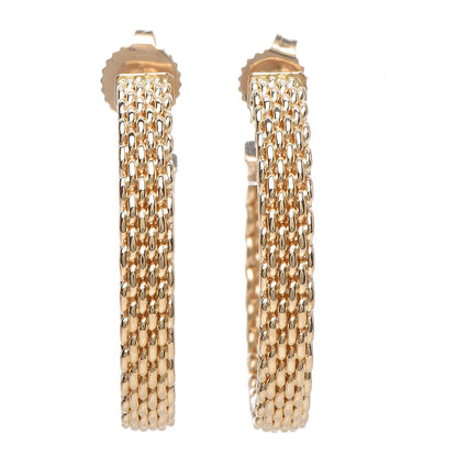 Tiffany 18K Yellow Gold Medium Somerset Mesh Hoop Earrings 1 of 3