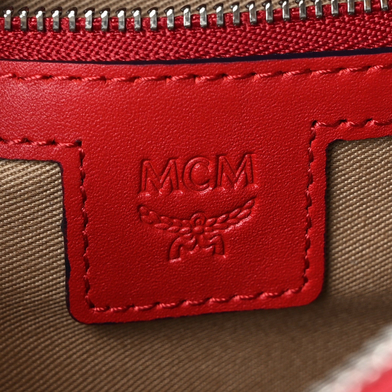 MCM Visetos Klassik Small Sling Bag Ruby Red 6 of 10