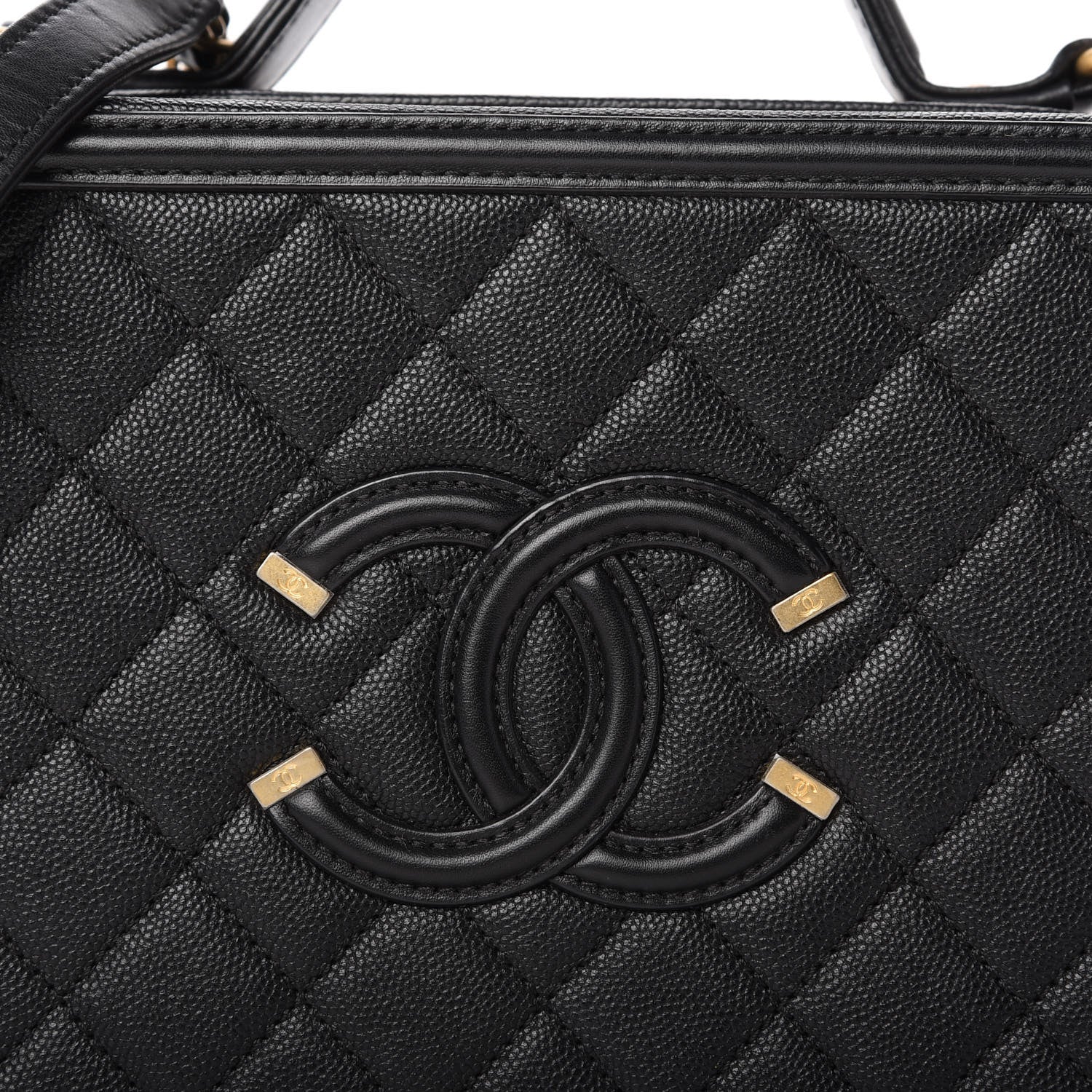 Chanel Caviar Quilted Medium CC Filigree Vanity Case Black 10 of 10