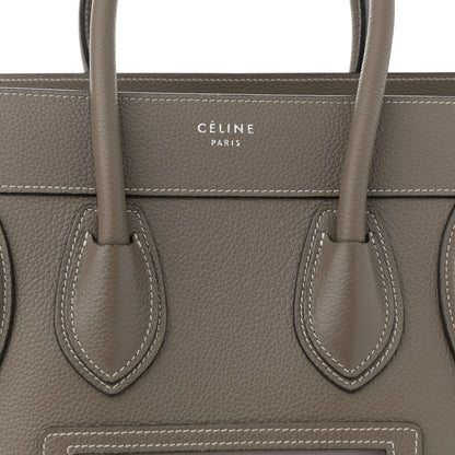 Celine Drummed Calfskin Micro Luggage Souris 7 of 13