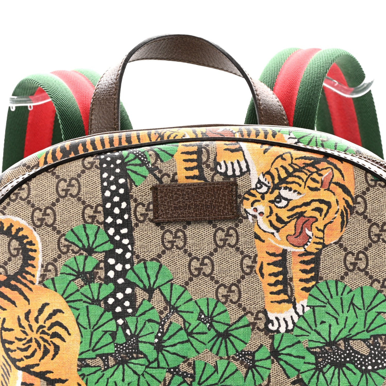Gucci GG Supreme Monogram Bengal Web Day Backpack Beige Yard