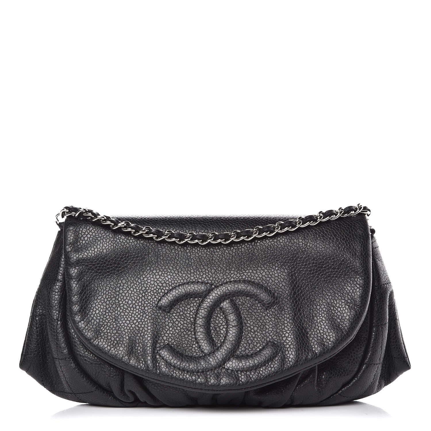 Chanel Caviar Half Moon Wallet On Chain WOC Black 1 of 14