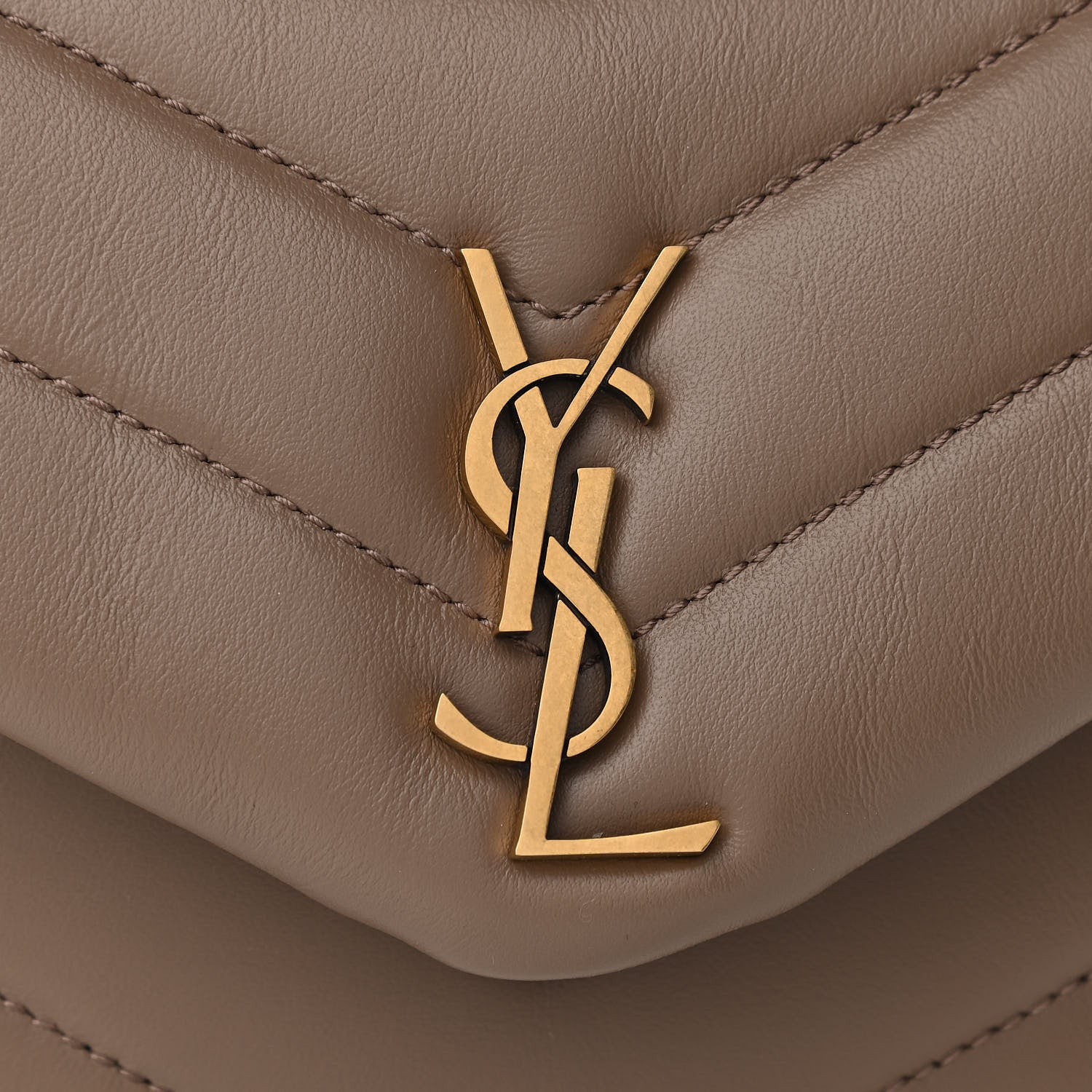 Saint Laurent Calfskin Y Quilted Monogram Toy Loulou Crossbody Bag Taupe 10 of 10