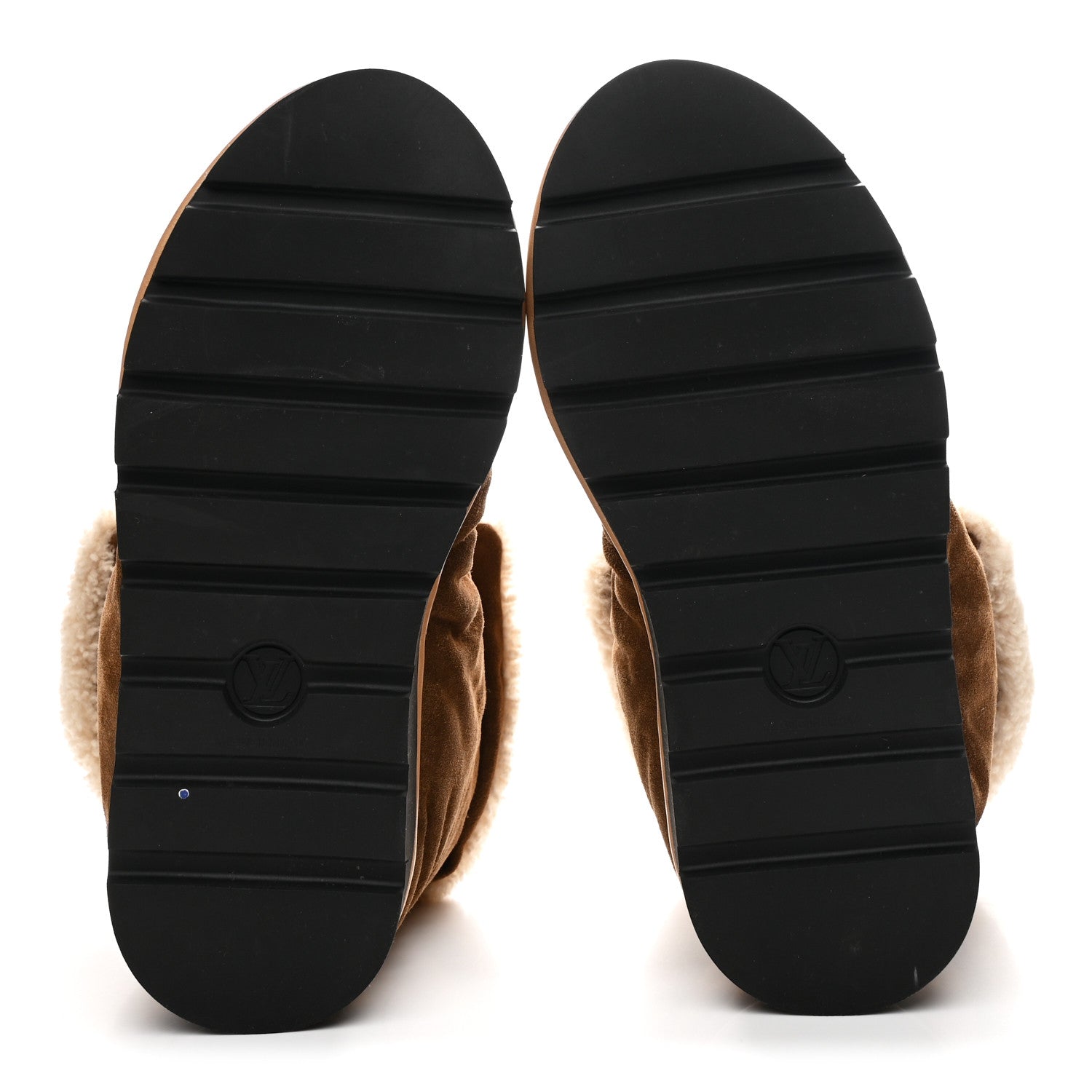 Louis Vuitton Suede Shearling Quilted Flat Ankle Boot 41 Beige 6 of 9