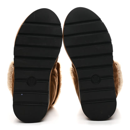 Louis Vuitton Suede Shearling Quilted Flat Ankle Boot 41 Beige 6 of 9