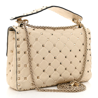 Valentino Garavani Nappa Medium Rockstud Spike Shoulder Bag Light Ivory 3 of 12