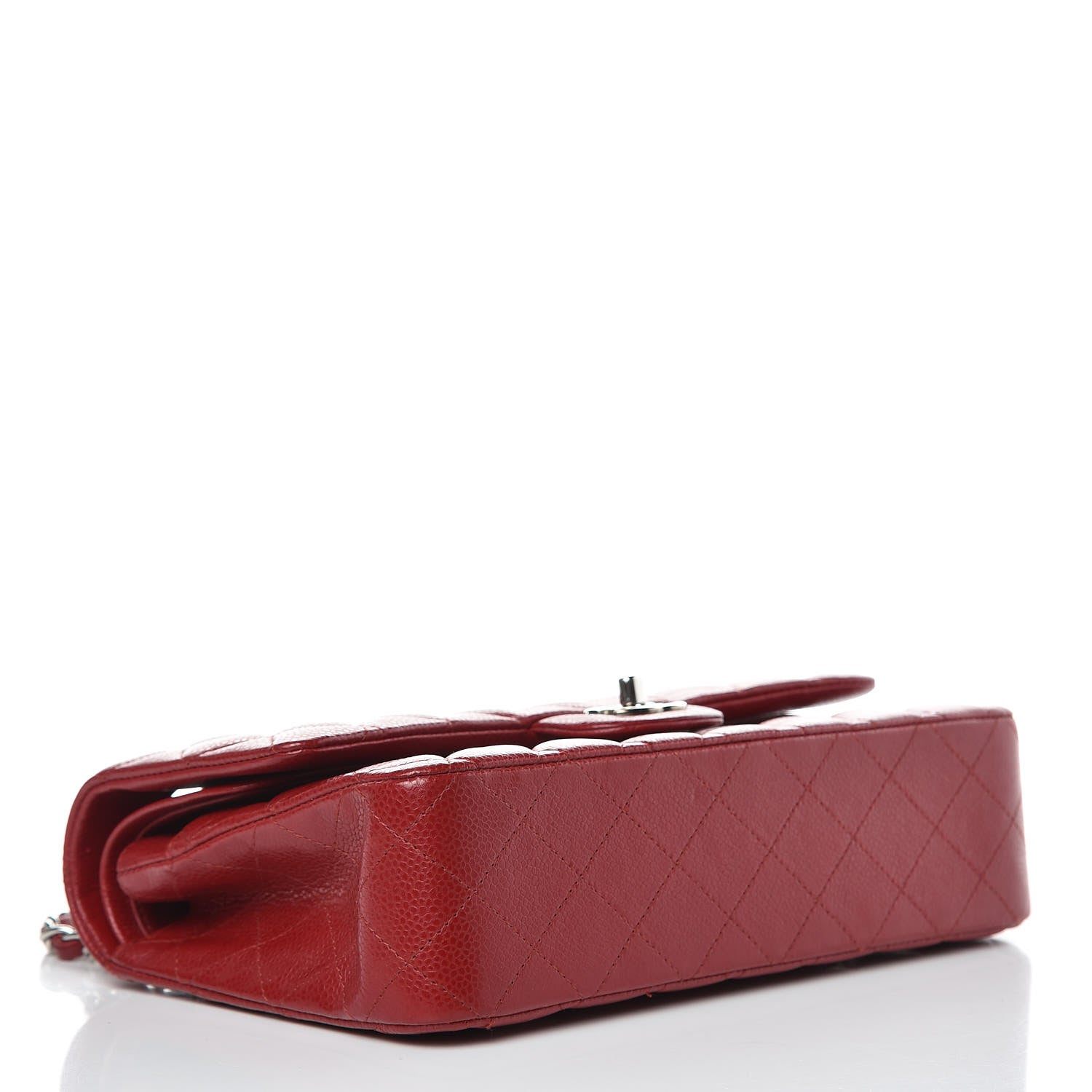Chanel Caviar Quilted Medium Double Flap Dark Red 4 of 12
