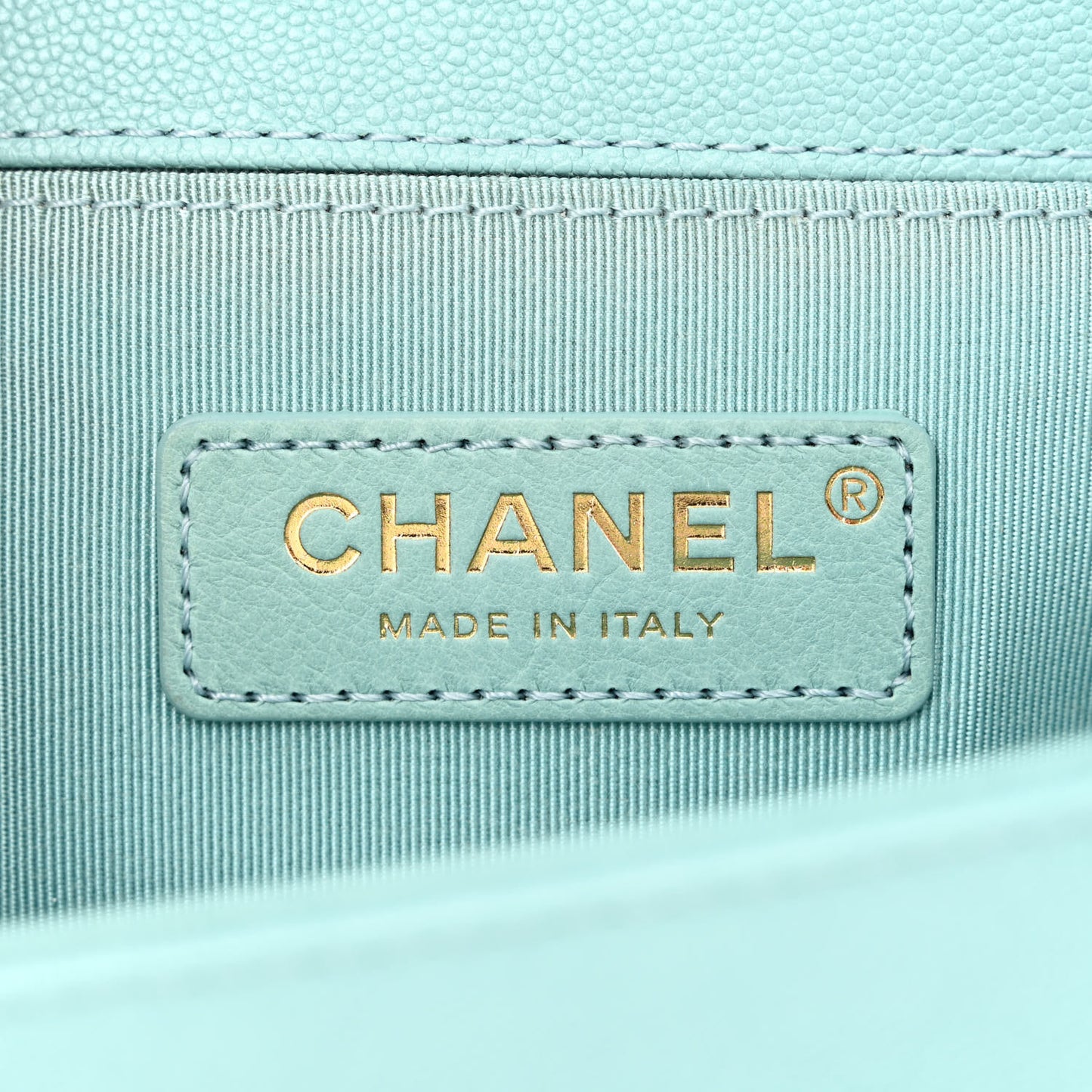 Caviar Quilted Small Boy Flap Light Blue