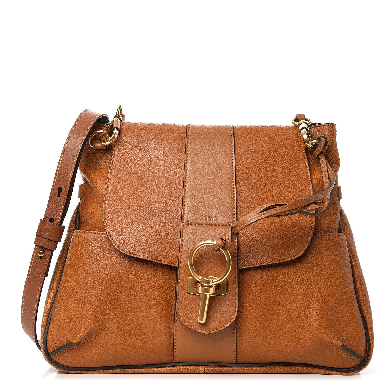 Chloe Grained Lambskin Medium Lexa Shoulder Bag Mustard Brown 1 of 10