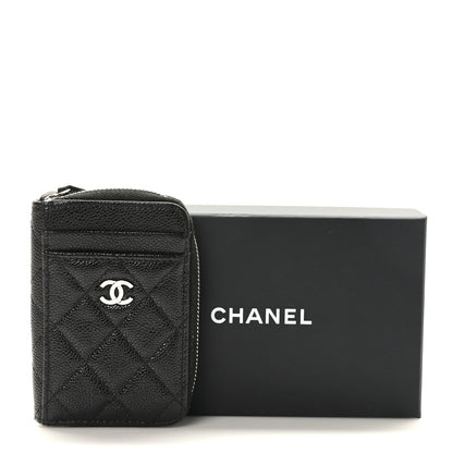 Chanel Caviar Quilted Zip Card Holder Black 8 of 8