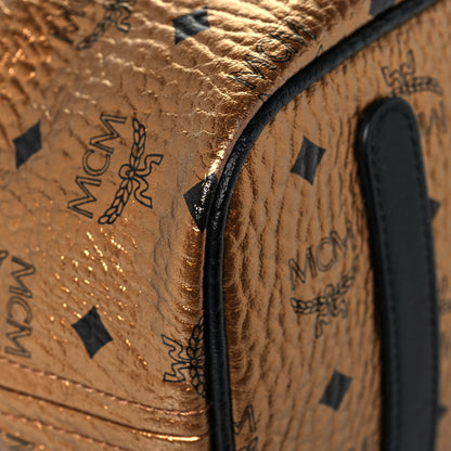 MCM Metallic Visetos Medium Shopper Tote Gold 5 of 11