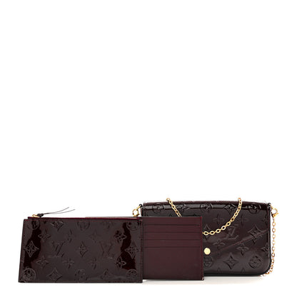 Louis Vuitton LOUIS VUITTON Vernis Pochette Felicie Chain Wallet Amarante 3 of 12