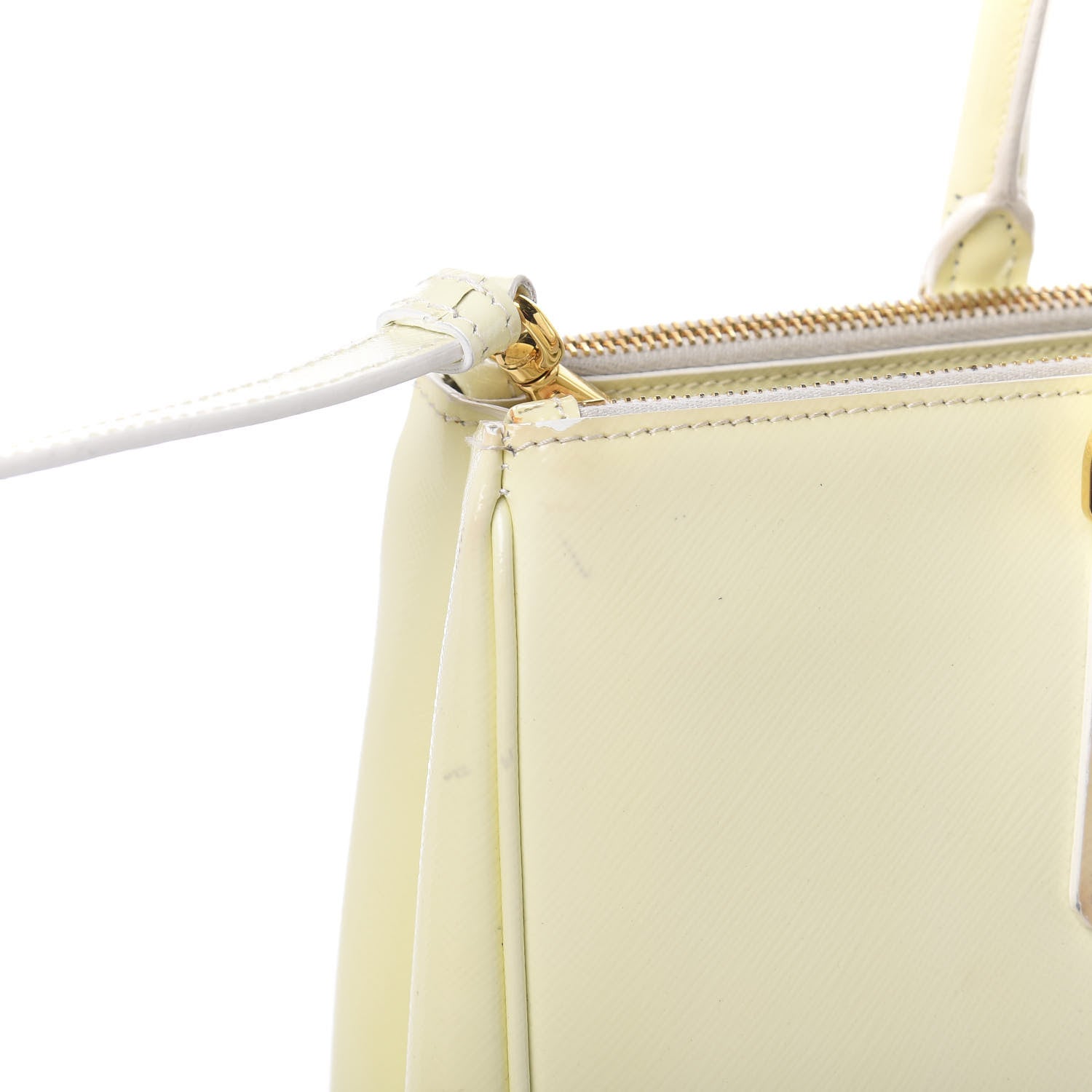 Prada Saffiano Vernice Medium Galleria Double Zip Tote Bianco 15 of 22