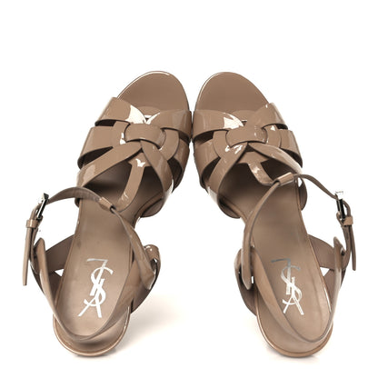 Saint Laurent Vitello Vernice Tribute 105 Platform Sandals 39.5 Nude 2 of 10