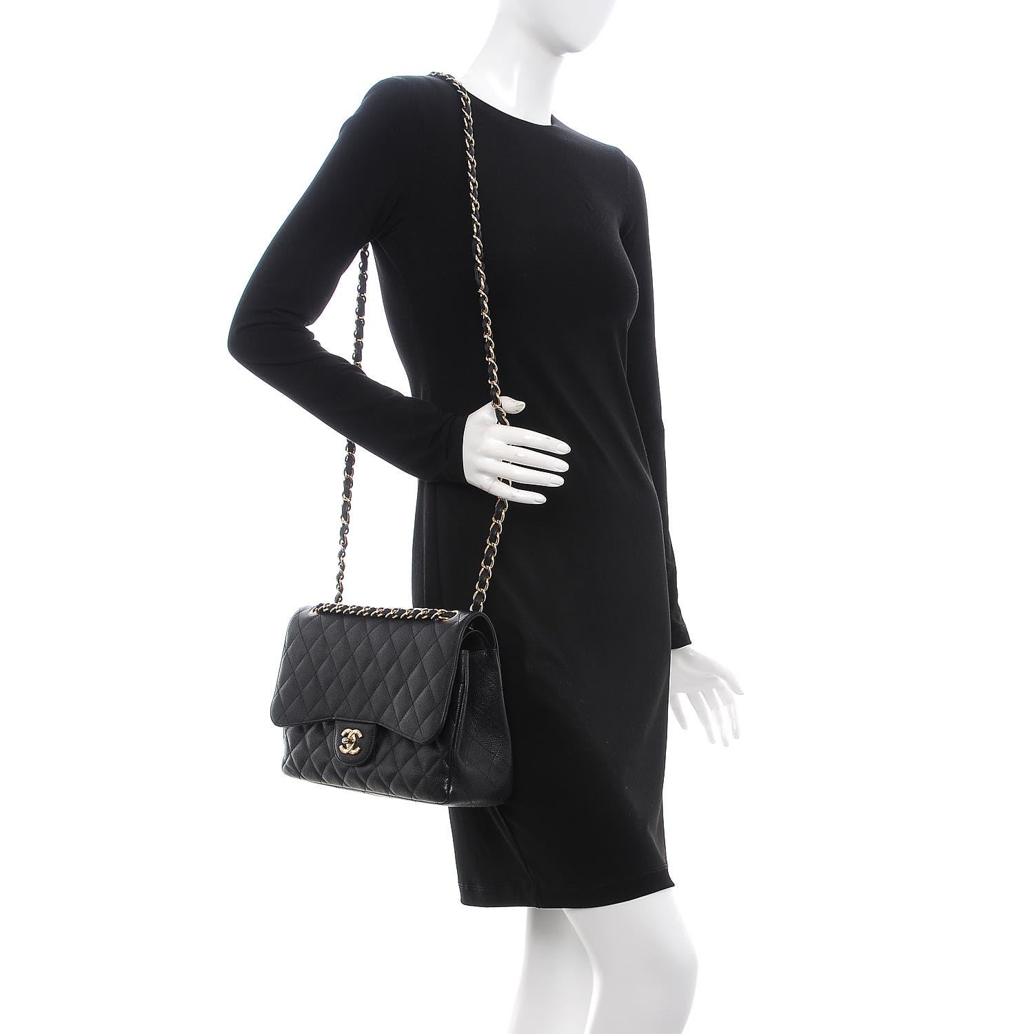 Chanel Caviar Quilted Jumbo Double Flap Black 3 of 22