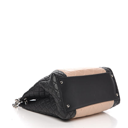 Chanel Lambskin Quilted CC Shopping Tote Black Rose Clair 3 of 15
