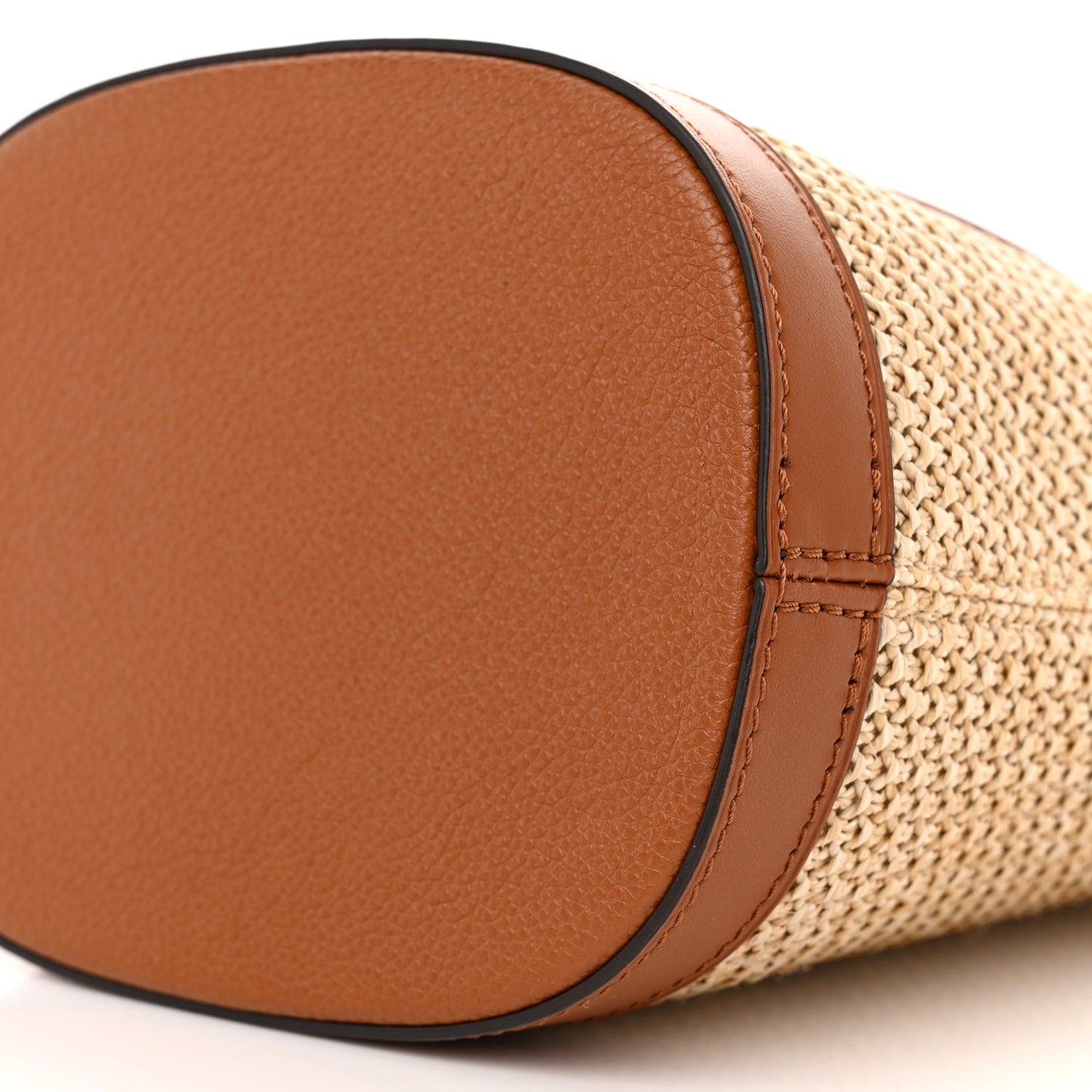 Kitted Raffia Petit Bucket Caramel