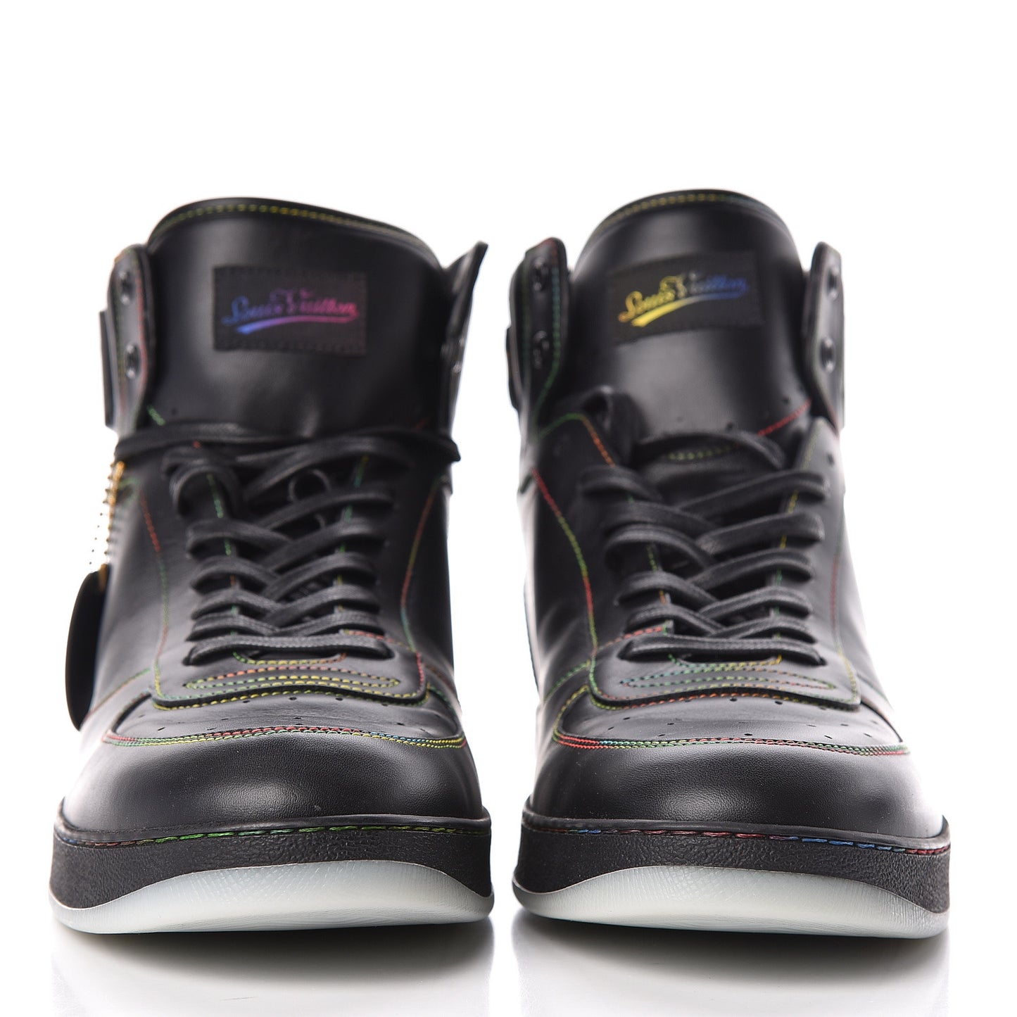 Calfskin Rivoli High Top Sneakers 10.5 Black Multicolor