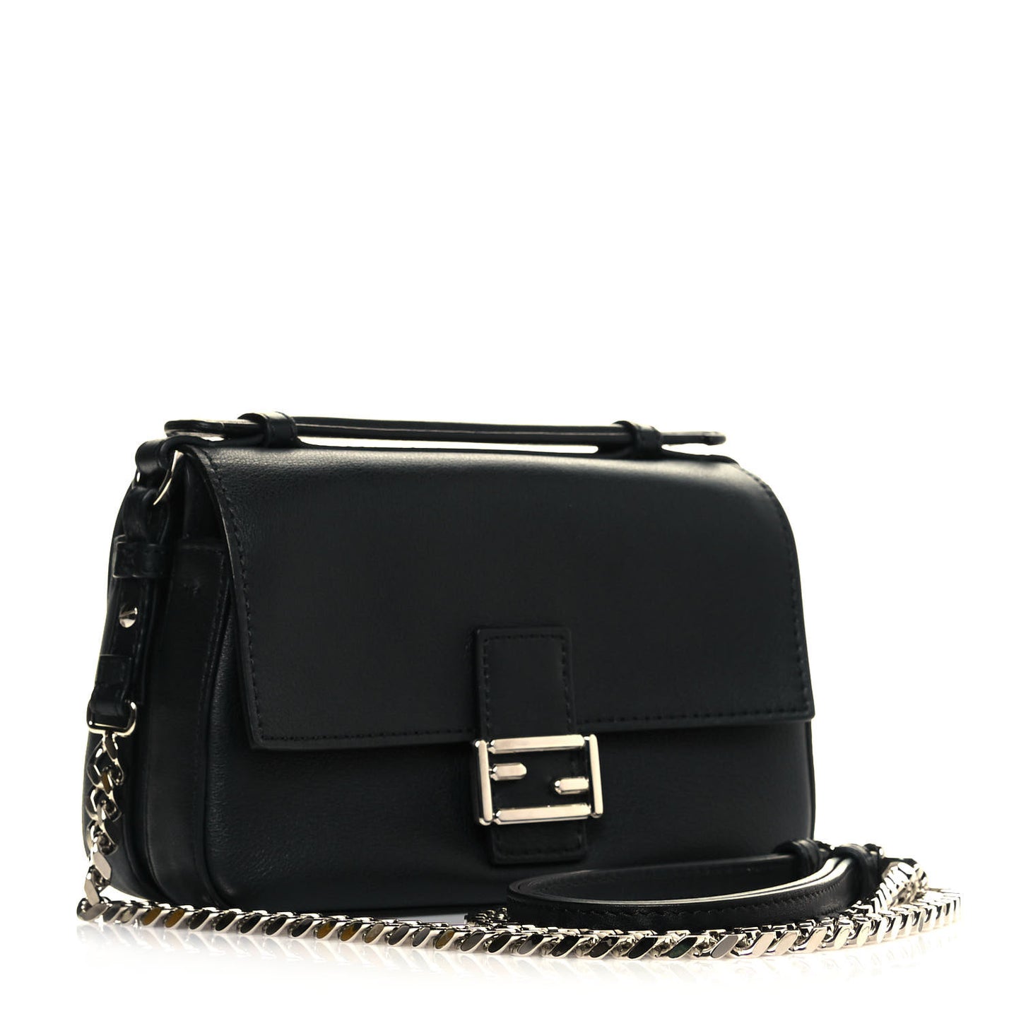 Vitello Dolce Elaphe Monster Eyes Micro Double Baguette Black Naturale