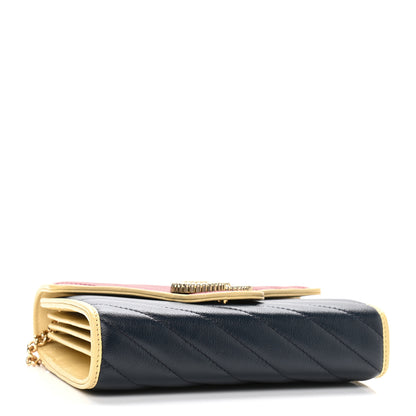 Gucci Azalea Calfskin Matelasse Diagonal Torchon GG Marmont Chain Wallet Blue Agata New Cherry Red Butter 4 of 13