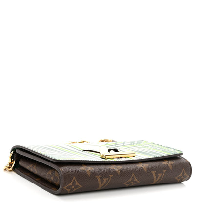 Louis Vuitton Monogram Palm Twist Chain Wallet Vert White 4 of 11