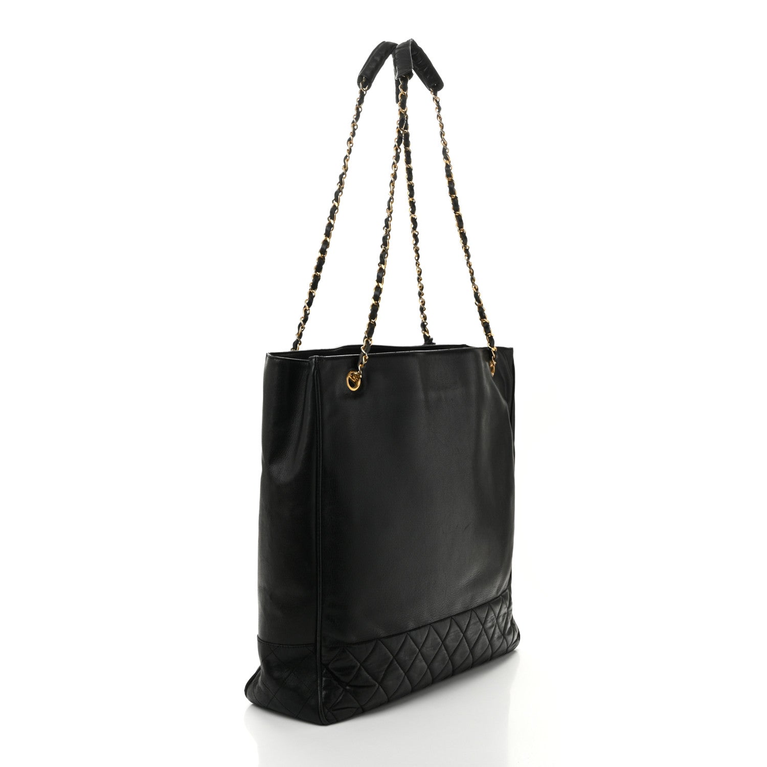 Chanel Lambskin Shopping Tote Black 3 of 12