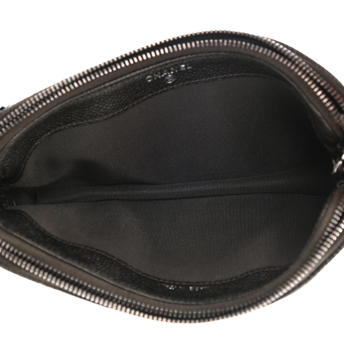 Caviar Quilted Small Clutch With Chain Dark Charcoal