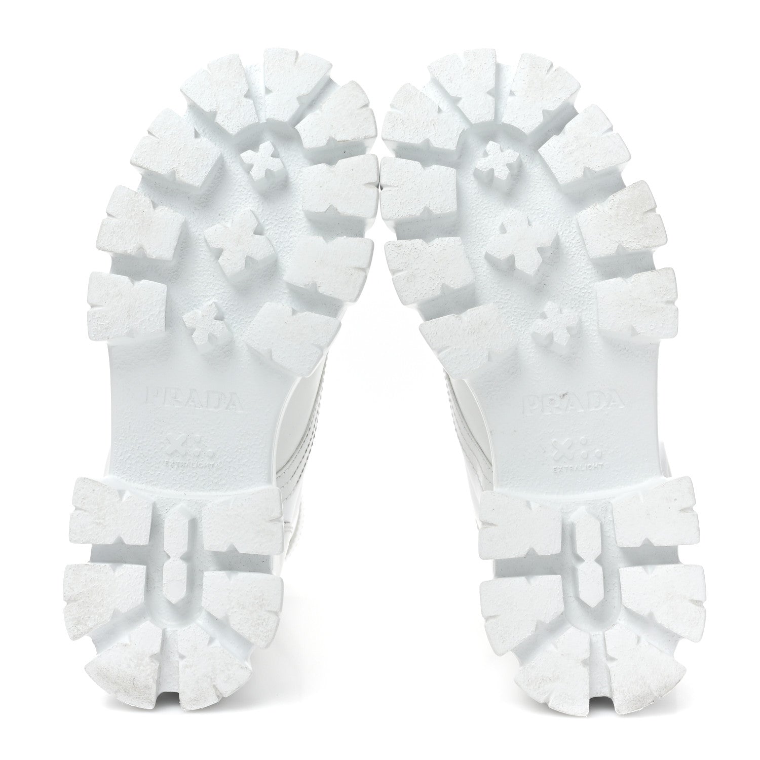 Prada Spazzolato Rois Re-Nylon Metal Triangle Logo Monolith Pouch Pocket 55mm Boots 36 White 6 of 15