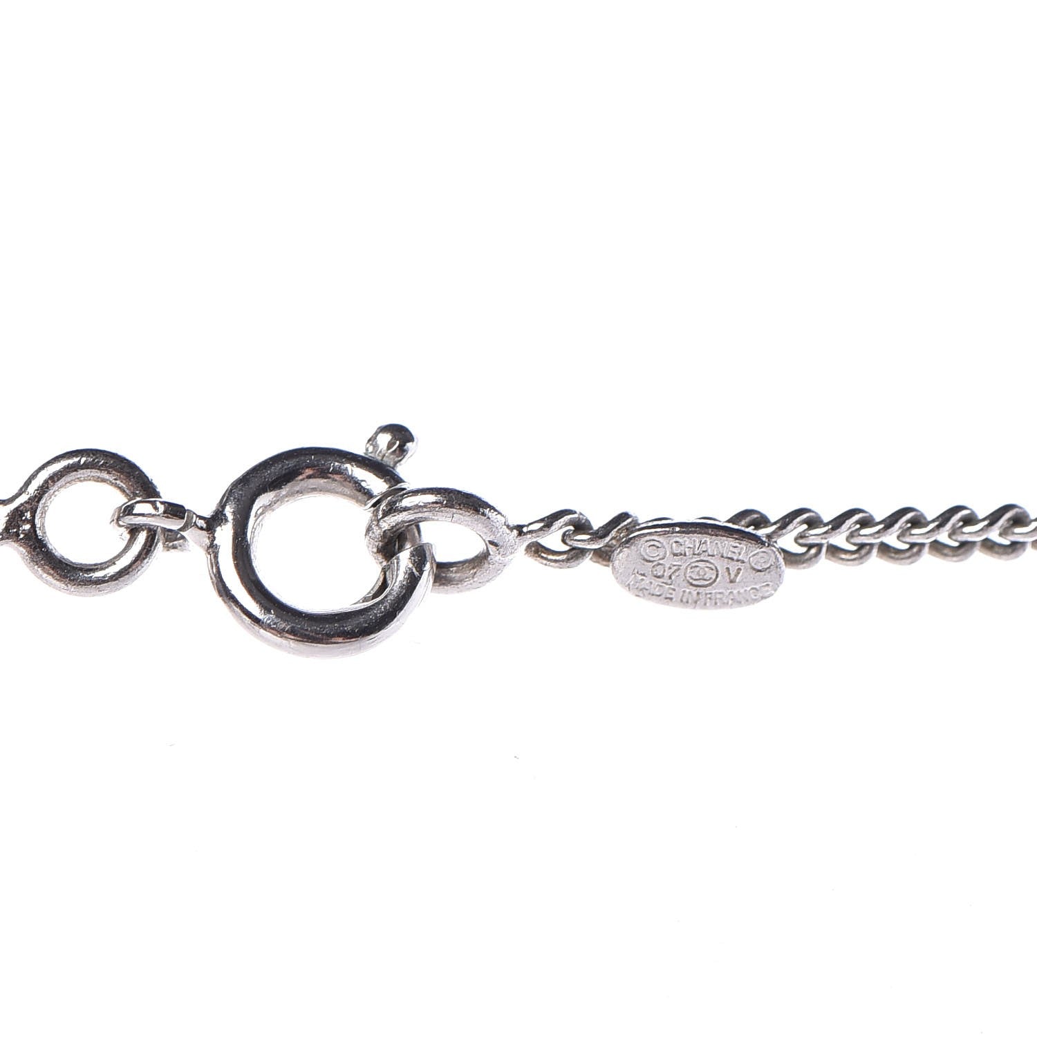 Chanel Crystal Timeless CC Necklace Silver 6 of 7