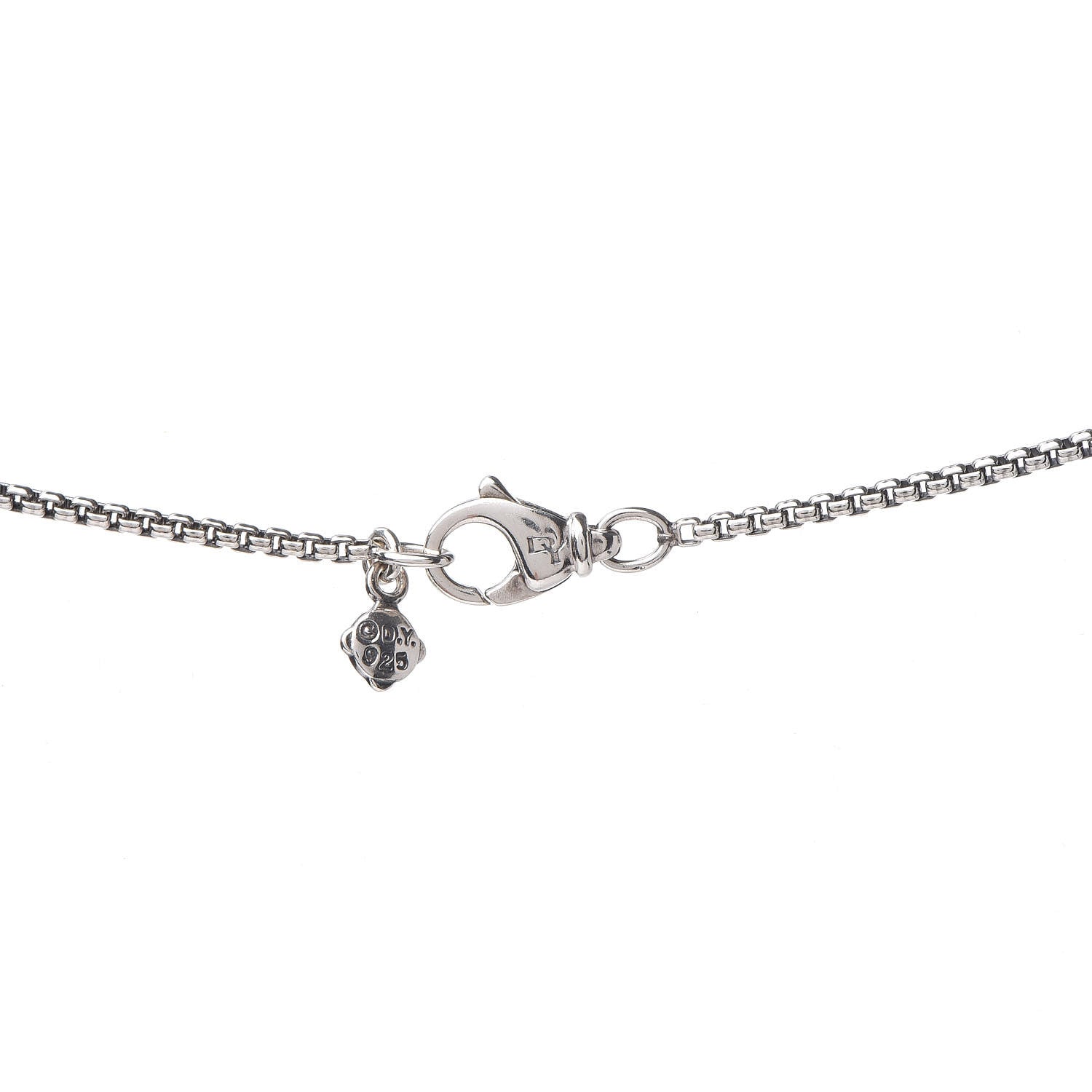 David Yurman Sterling Silver Diamond White Topaz 7mm Petite Albion Pendant Necklace 6 of 6