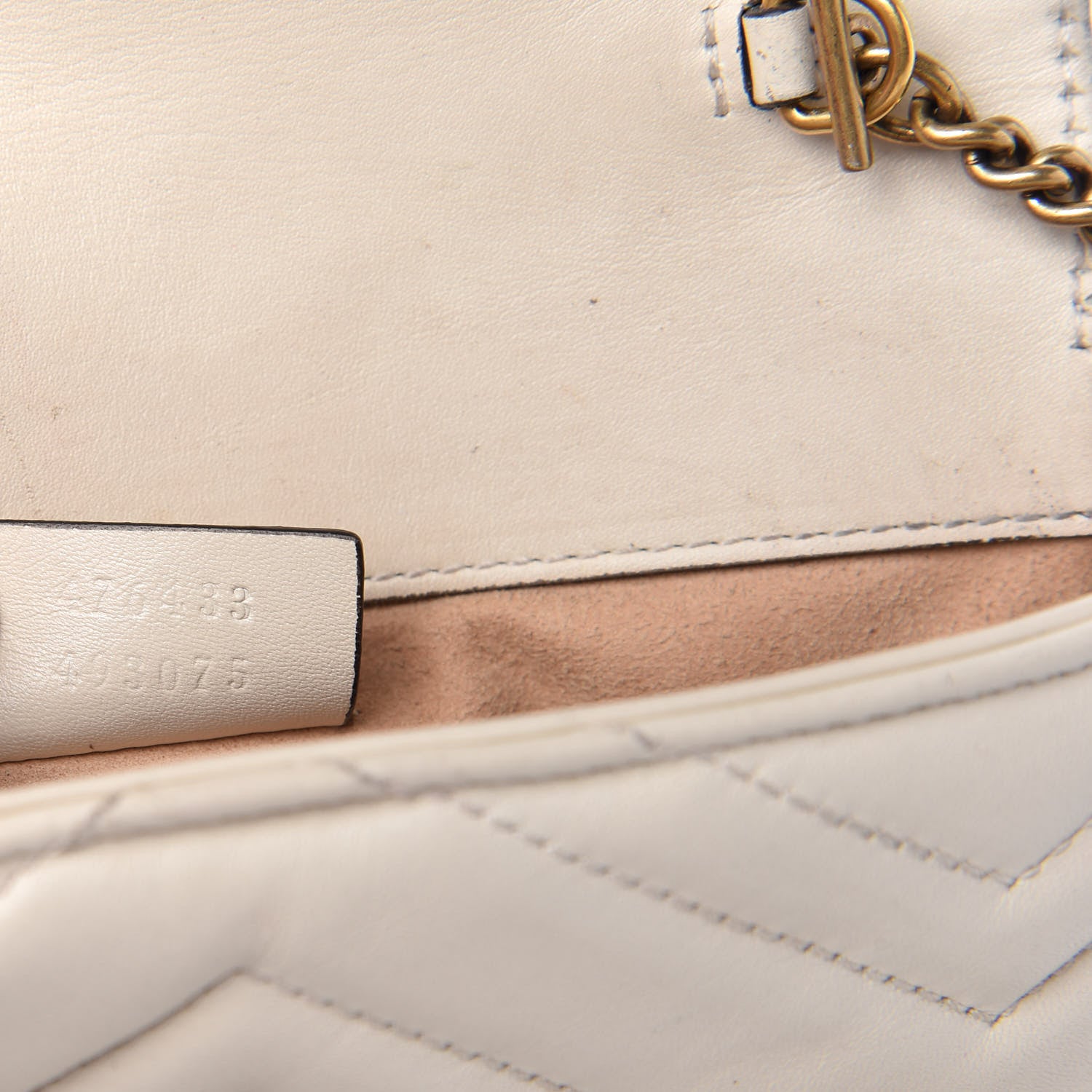 Gucci Calfskin Matelasse Super Mini GG Marmont Shoulder Bag White 9 of 10