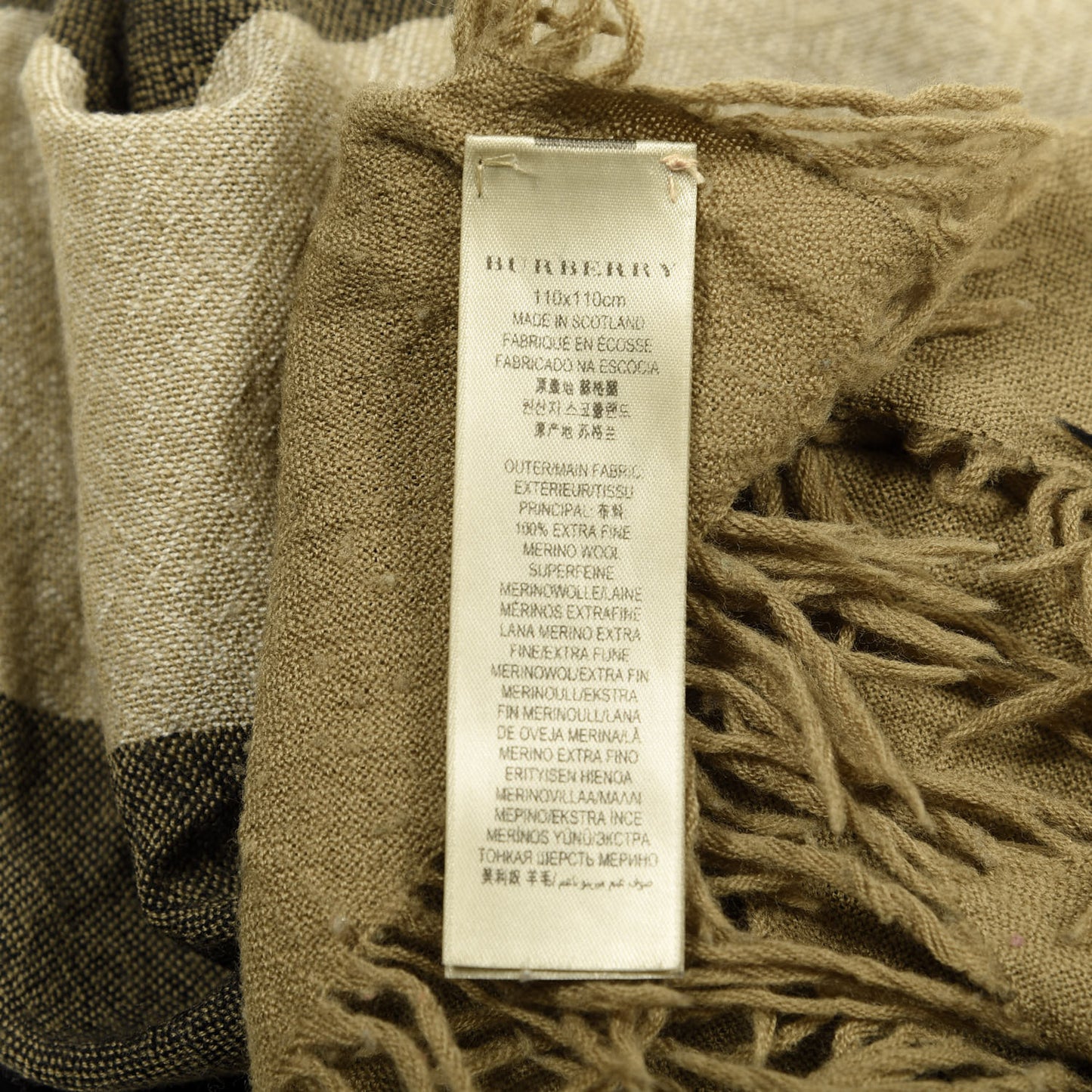 Merino Wool House Check Scarf