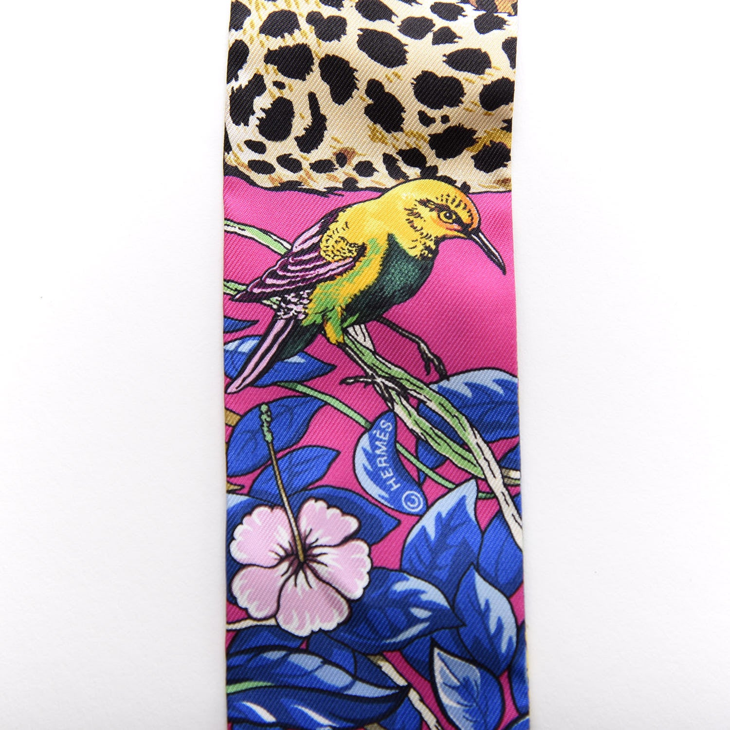 Hermes Silk Jungle Love Love Twilly Rose Vif Bleu Roy 4 of 4