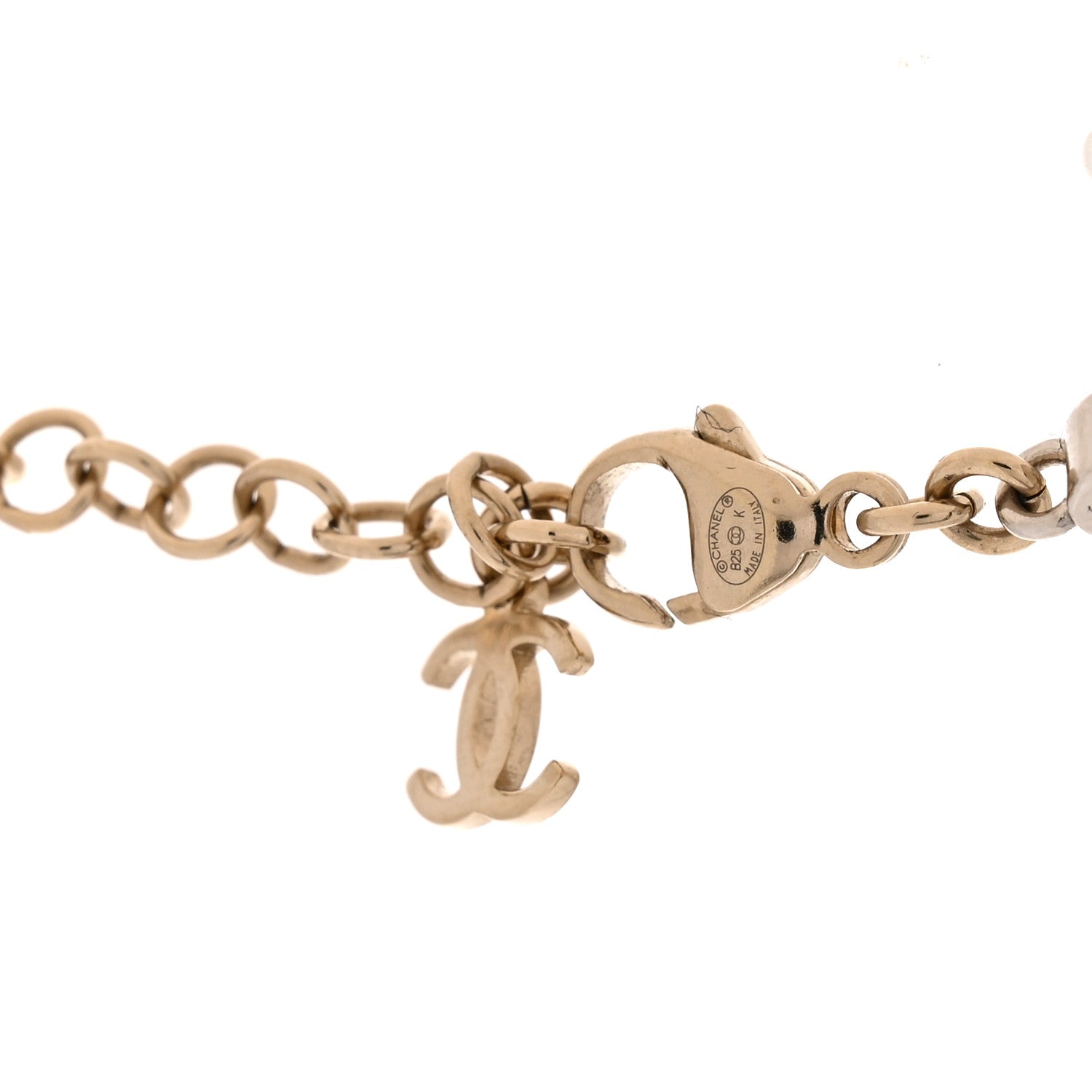 Chanel Crystal CC Bow Pendant Necklace Gold Silver 4 of 5