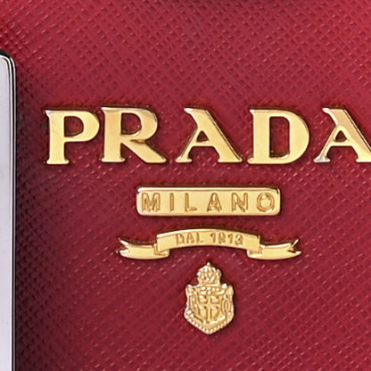 Prada Saffiano Lux Chain Wallet Fuoco 8 of 12