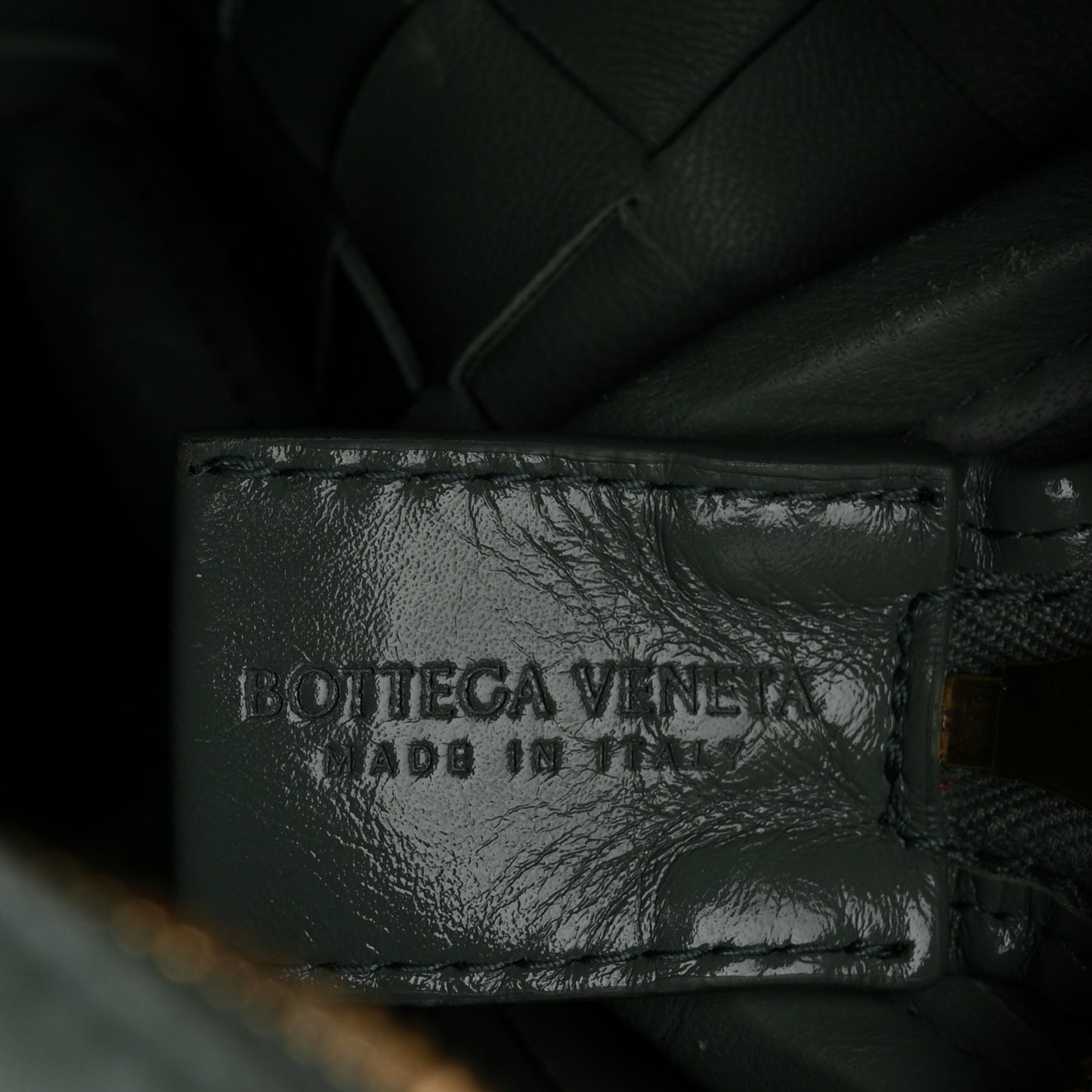 Polished Nappa Intrecciato Knot Mini Loop Camera Bag Aloe