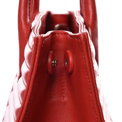 Prada Soft Calfskin Impunture Diagramme Tote Rosso 7 of 9