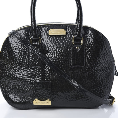 Burberry Patent Heritage Grain Small Orchard Bowling Bag Black 9 of 11