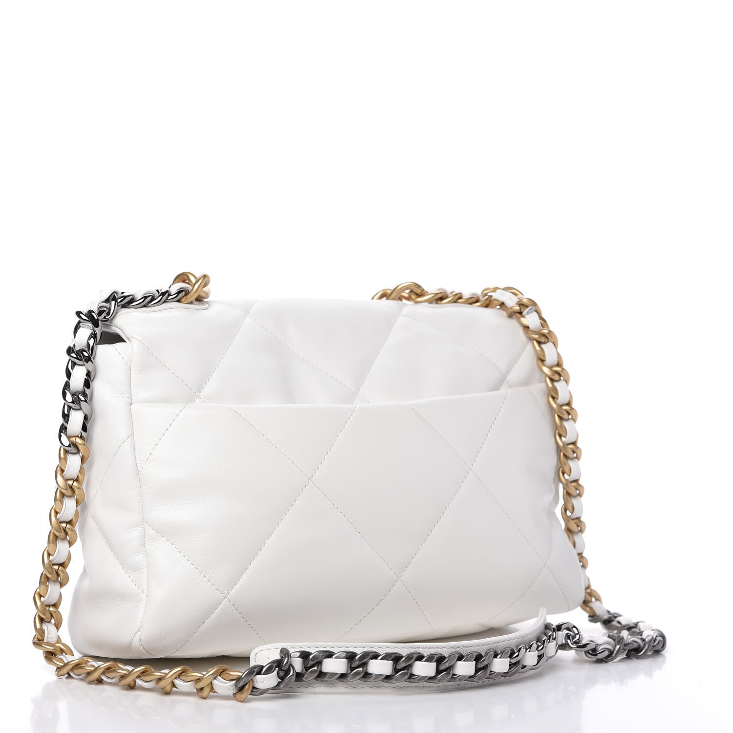 Chanel Goatskin Quilted Large Chanel 19 Flap White 3 of 10