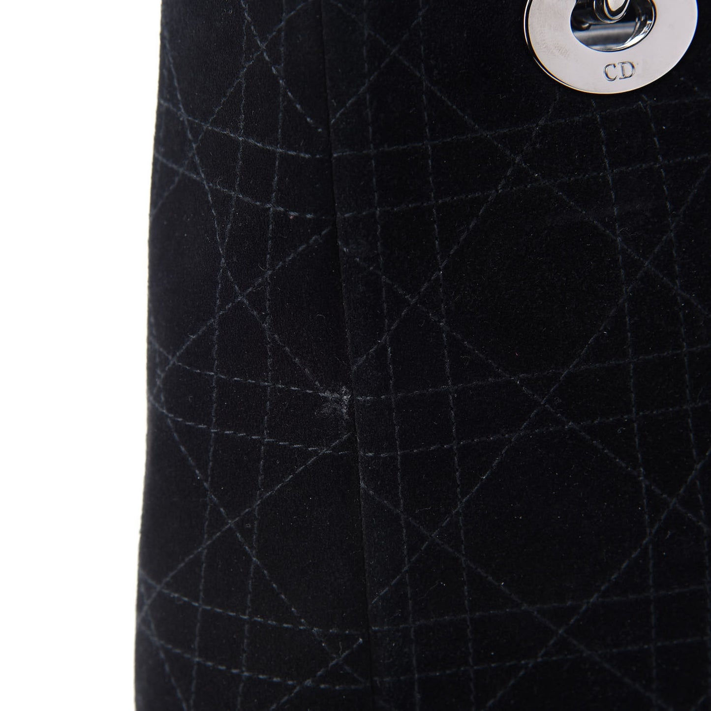 Suede Cannage Medium Lady Dior Black