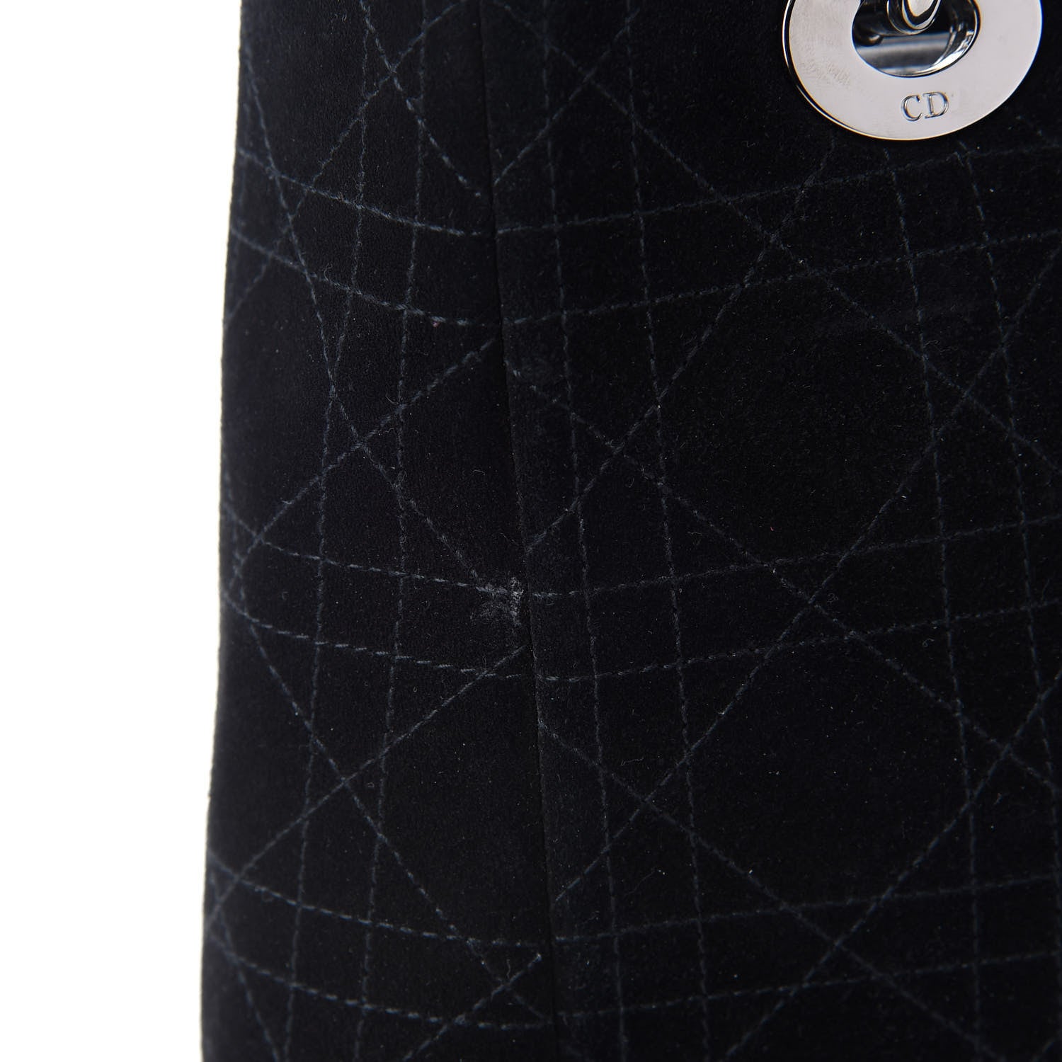 Christian Dior Suede Cannage Medium Lady Dior Black 10 of 12