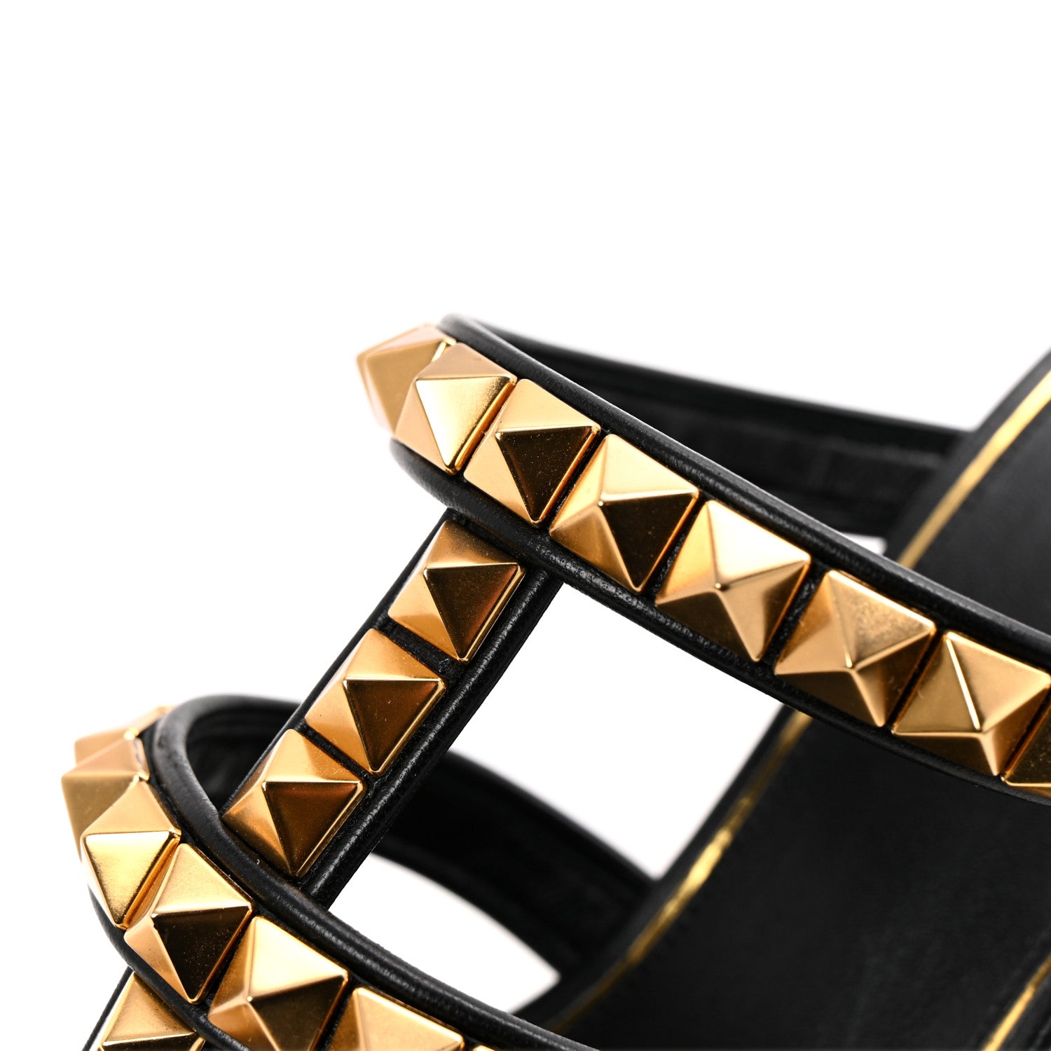 Valentino Garavani Calfskin Rockstud 60mm Caged Slide Sandals 38 Black 21 of 24