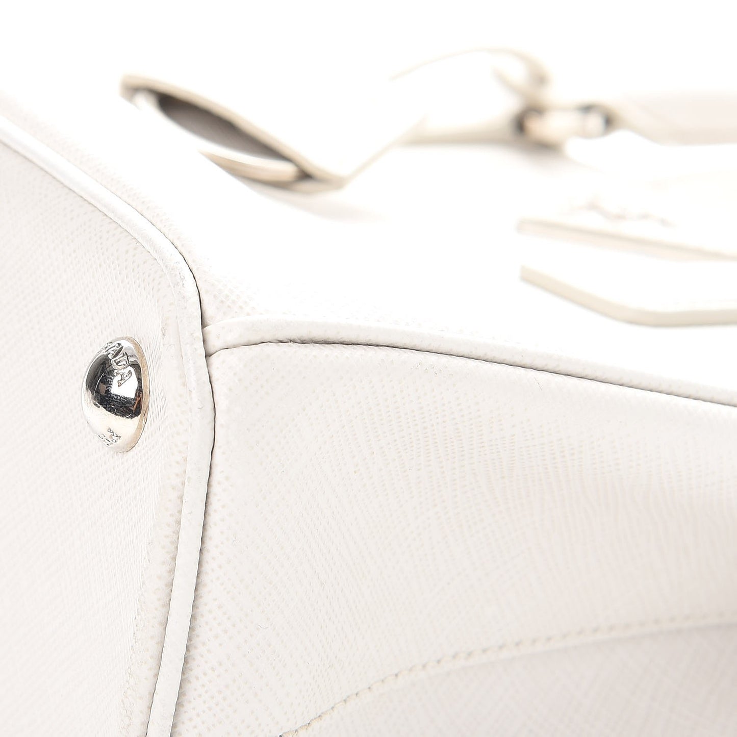 Saffiano Lux Small Galleria Double Zip Tote White