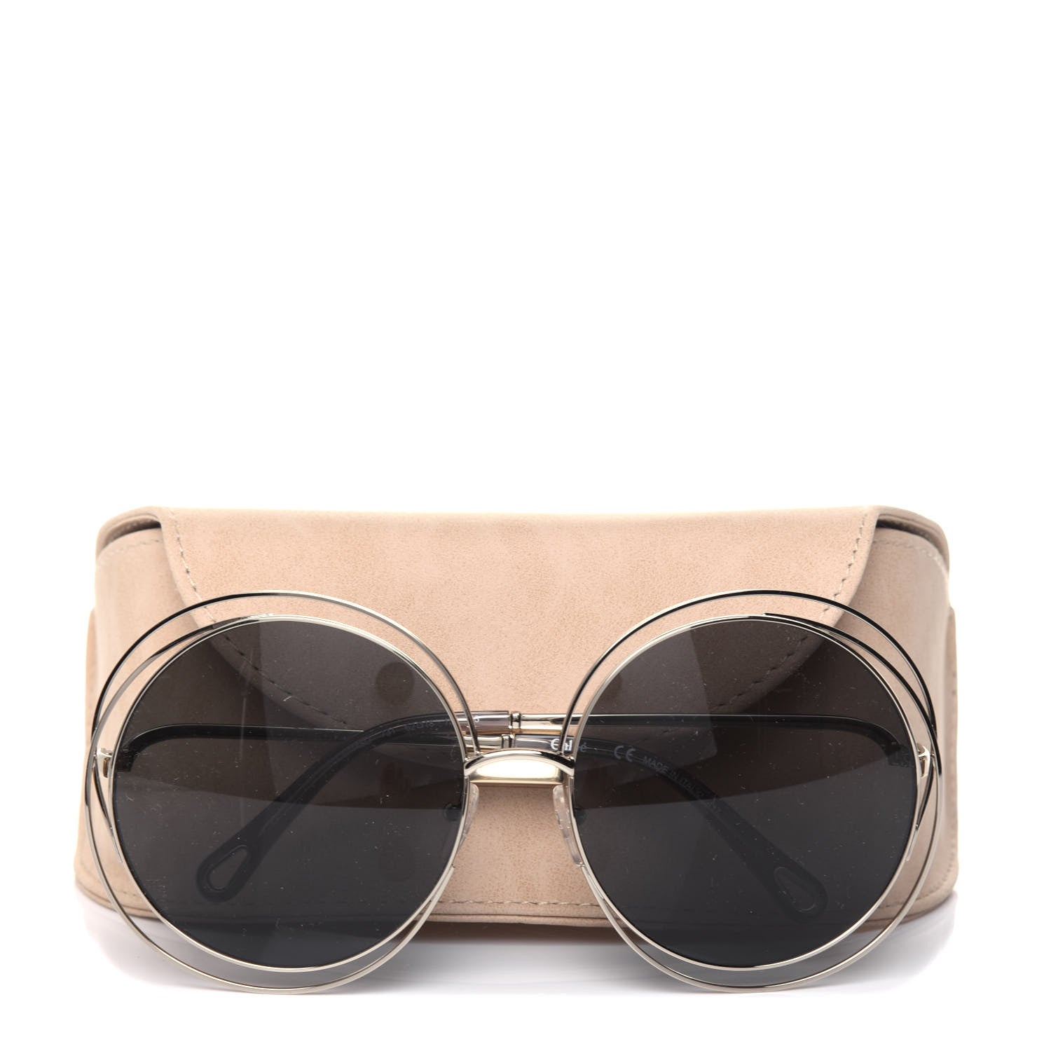 Chloe Oversized Round Carlina Sunglasses CE114SD Gold Grey Metallic 7 of 7