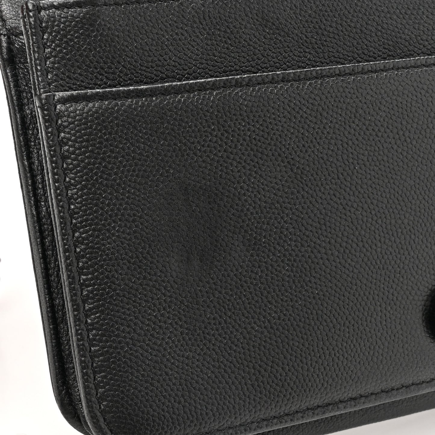 Caviar Quilted Boy Wallet On Chain WOC So Black