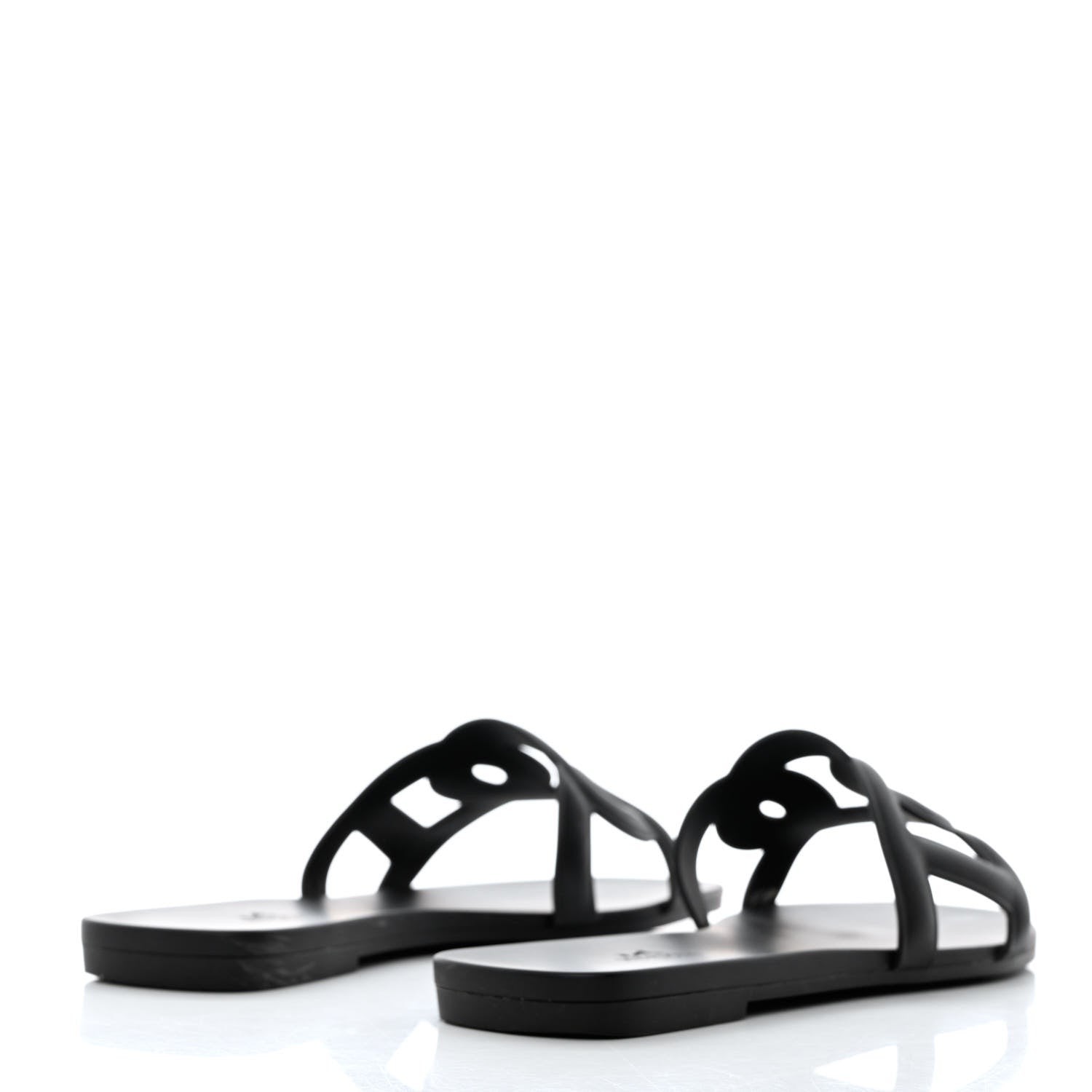 Hermes Rubber Aloha Sandals 37 Black 4 of 8