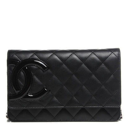 Chanel Calfskin Quilted Cambon Wallet On Chain WOC Black 1 of 8