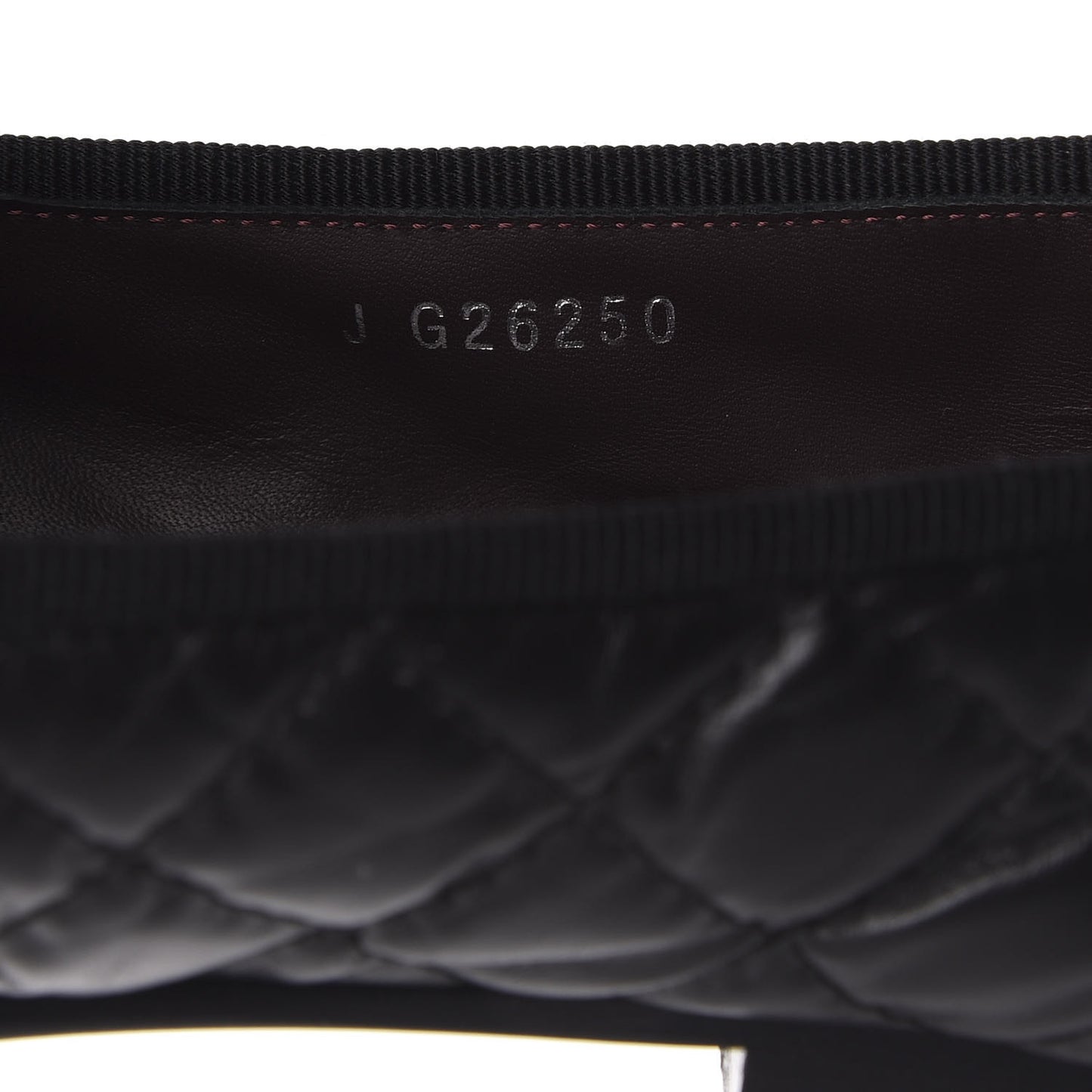 Aged Calfskin Quilted CC Cap Toe Ballerina Flats 37.5 Black
