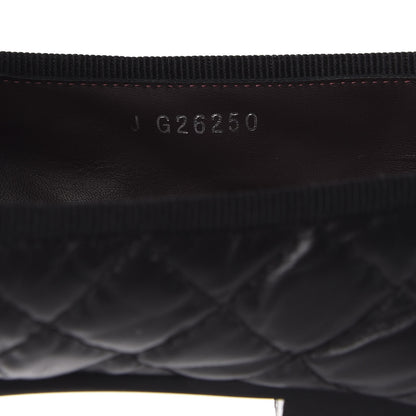 Chanel Aged Calfskin Quilted CC Cap Toe Ballerina Flats 37.5 Black 9 of 14