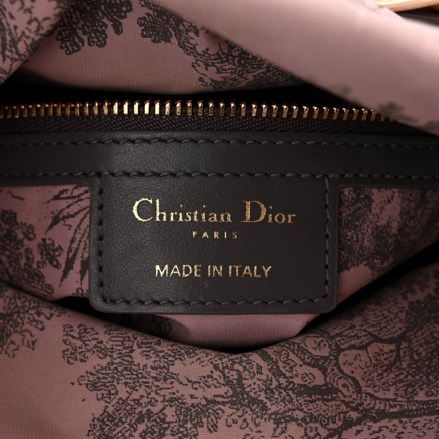 Christian Dior Wicker Oblique Medium Lady Dior Bag Pink Grey